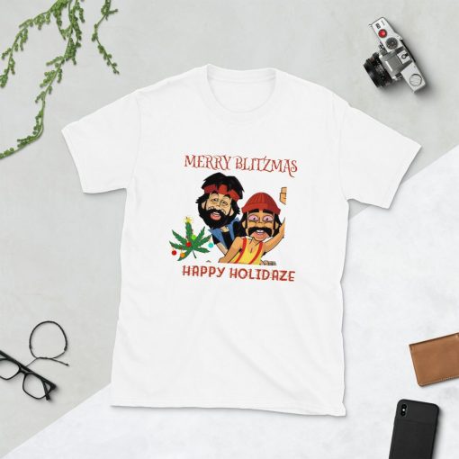 Cheech And Chong Merry Blitzmas Happy Holidaze T-Shirt