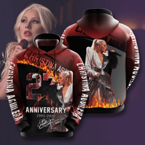 Christina Aguilera 27th Anniversary 1993 2020 Signature Design Gift For Fan Custom 3d All Over Printed Hoodie