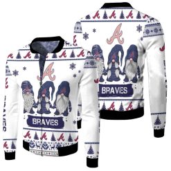 Christmas Gnomes Atlanta Braves Ugly Sweatshirt Christmas 3d Fleece Bomber Jacket