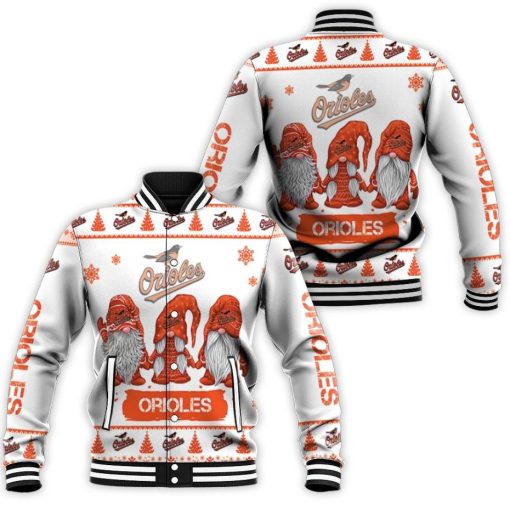 Christmas Gnomes Baltimore Orioles Ugly Sweatshirt Christmas 3d Baseball Jacket