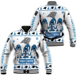 Christmas Gnomes Carolina Panthers Ugly Sweatshirt Christmas 3d Baseball Jacket