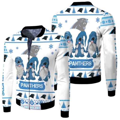 Christmas Gnomes Carolina Panthers Ugly Sweatshirt Christmas 3d Fleece Bomber Jacket