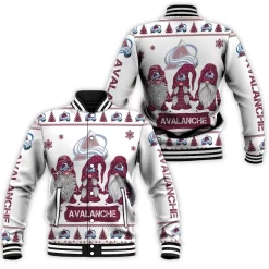 Christmas Gnomes Colorado Avalanche Ugly Sweatshirt Christmas 3d Baseball Jacket