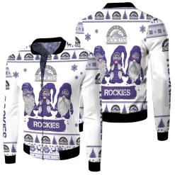 Christmas Gnomes Colorado Rockies Ugly Sweatshirt Christmas 3d Fleece Bomber Jacket