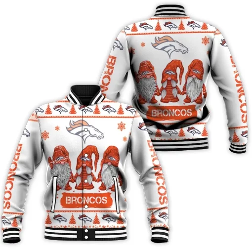 Christmas Gnomes Denver Broncos Ugly Sweatshirt Christmas 3d Baseball Jacket