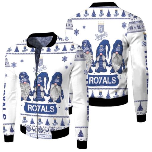 Christmas Gnomes Kansas City Royals Ugly Sweatshirt Christmas 3d Fleece Bomber Jacket