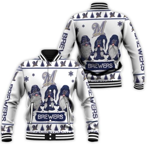 Christmas Gnomes Milwaukee Brewers Ugly Sweatshirt Christmas 3d Baseball Jacket