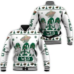 Christmas Gnomes Minnesota Wild Ugly Sweatshirt Christmas 3d Baseball Jacket