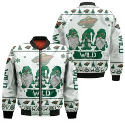 Christmas Gnomes Minnesota Wild Ugly Sweatshirt Christmas 3d Bomber Jacket