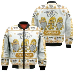 Christmas Gnomes Nashville Predators Ugly Sweatshirt Christmas 3d Bomber Jacket