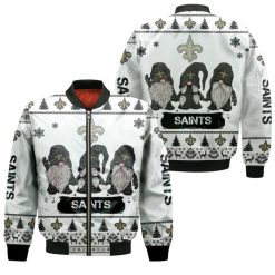 Christmas Gnomes New Orleans Saints Ugly Sweatshirt Christmas 3d Bomber Jacket