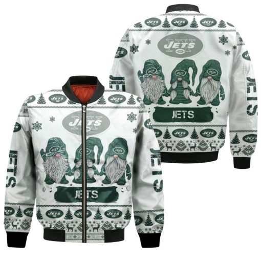 Christmas Gnomes New York Jets Ugly Sweatshirt Christmas 3d Bomber Jacket