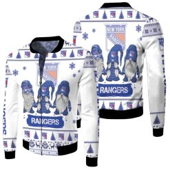 Christmas Gnomes New York Rangers Ugly Sweatshirt Christmas 3d Fleece Bomber Jacket