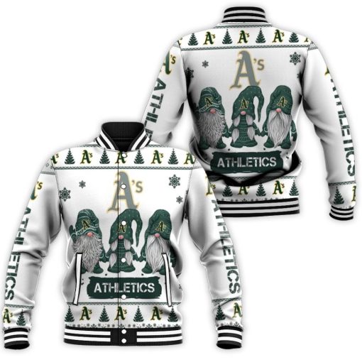 Christmas Gnomes Oakland Athletics Ugly Sweatshirt Christmas 3d Baseball Jacket