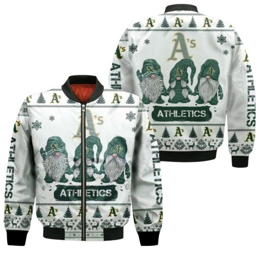 Christmas Gnomes Oakland Athletics Ugly Sweatshirt Christmas 3d Bomber Jacket