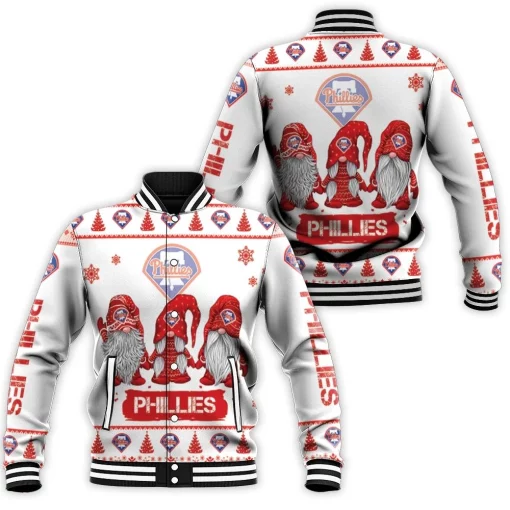 Christmas Gnomes Philadelphia Phillies Ugly Sweatshirt Christmas 3d Baseball Jacket