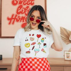 Cute Doodle Valentine Womens Tee Shirt