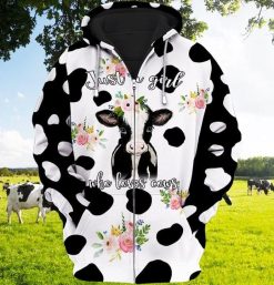 Dairy Cows Just A Girl Who Loves Cows Zip 3d T Shirt Zip Bomber Hoodie