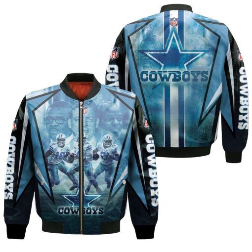 Dallas Cowboys Amari Cooper 19 Dak Prescott 4 Ezekiel Elliott 21 3d Bomber Jacket