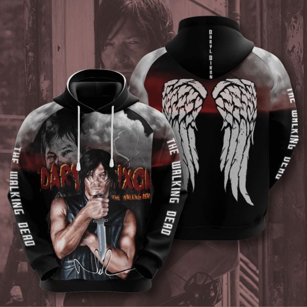 Daryl Dixon And The Walking Dead Design Signature Gift For Fan 3d All Over Printed Hoodie