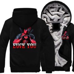 Deadpool Marvel Avengers Fuck You Love You Print 3d Fleece Zip Hoodie