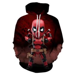 Deadpool Marvel Over Print 3d Zip Hoodie