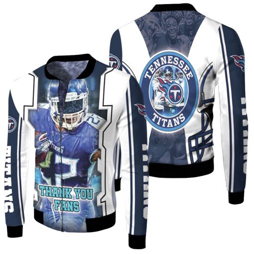 Derrick Henry #22 Tennessee Titans Afc Soth Champions Division Super Bowl 2021 Fleece Bomber Jacket