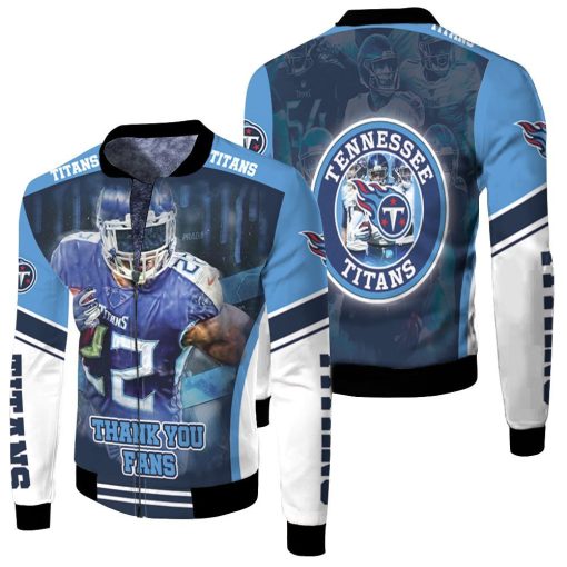Derrick Henry #22 Tennessee Titans Super Bowl 2021 Afc South Division Fleece Bomber Jacket