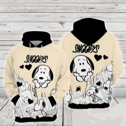 Disney Snoopy Cute Lover Viii 3d Zip Hoodie