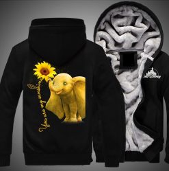 Dumbo Elephant You Are My Sunshine Over Print 3d Fleece Zip Hoodie