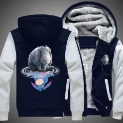 Eeyore Water Mirror Reflection Winnie The Pooh Over Print 3d Fleece Zip Hoodie