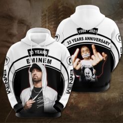 Eminem Rapper 33 Years Anniversary 1988 2021 Signature Design Gift For Fan Custom 3d All Over Printed Hoodie