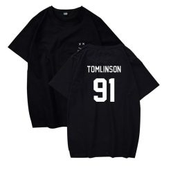 England Singer Louis Tomlinson 91 Print Short Sleeve Cotton Fashion T-Shirt