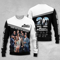 Fast And Furious 20 Years Anniversary 2001 2021 Signature 3d All Over Printed Hoodie