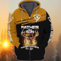 Fathers Day Father And Son Hunting Partners For Life Love Hunting 3d Zip Hoodie