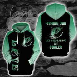 Fishing Lover Fishing Dad Like A Regular Dad But Cooler 3d Zip Hoodie