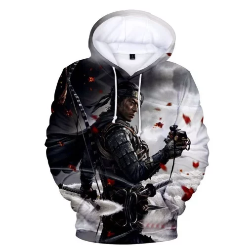 Ghost Of Tsushima Samurai Sakai Over Print 3d Zip 2 Hoodie