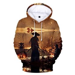 Ghost Of Tsushima Samurai Sakai Over Print 3d Zip Hoodie