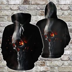 Ghost Rider Skull Over Print 3d Zip Hoodie