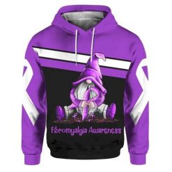 Gnome Fibromyalgia Awareness Hooded Pocket Pullover 3d Hoodie