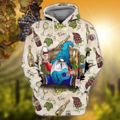 Gnome With Wine 3d Zip Hoodie