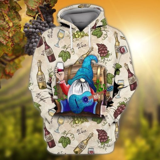 Gnome With Wine 3d Zip Hoodie