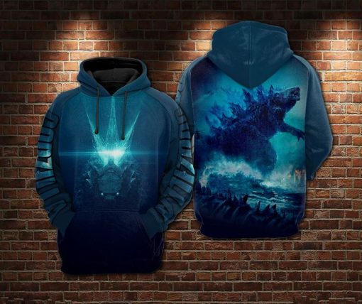 Godzilla King Of The Monsters Over Print 3d Zip Hoodie