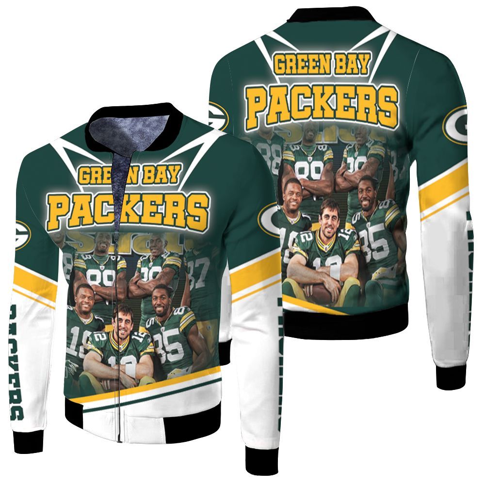 Green Bay Packers Great Players Nfl 2020 Season Champions Fleece Bomber Jacket