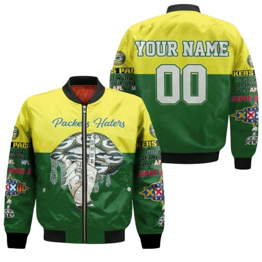 Green Bay Packers Hatter Shut The F Up Shhh Glitter Pattern Lips Fan 3d Personalized Bomber Jacket