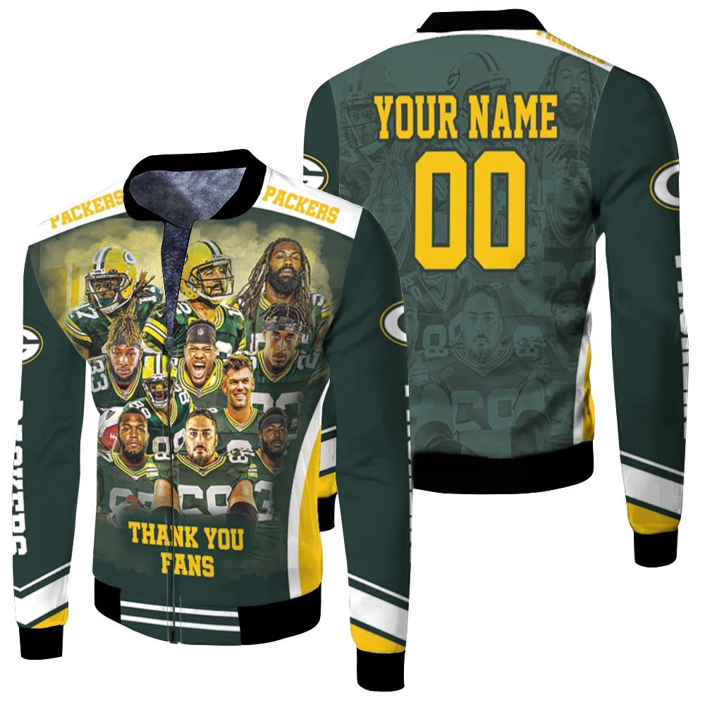 Green Bay Packers Nfc Noth Champions Thank You Fans All Player For Fan Personalized Fleece Bomber Jacket