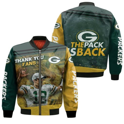 Green Bay Packers Nfc Noth Division Champions Thank You Fans The Pack Is Bad Bomber Jacket