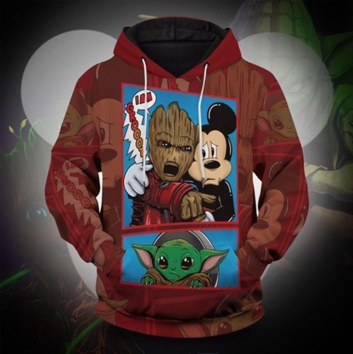 Groot Yoda Star Wars Mickey You Took Everything From Me 3d T Shirt Zip Bomber Hoodie