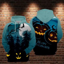 Happy Halloween Over Print 3d Zip Hoodie