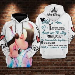 Happy Mickey And Minnie Mouse Disney Over Print 3d Zip Hoodie